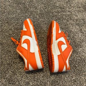 Orange and white dunk sneaker size 8.5